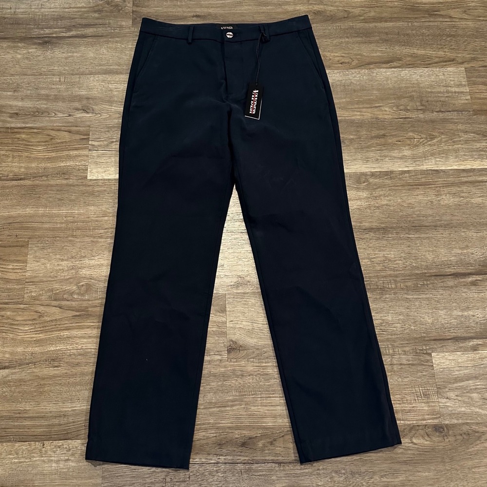 Vayder Men's Straight Chino Pants Navy Blue Size 34x32 Stretch Button Fly NWT